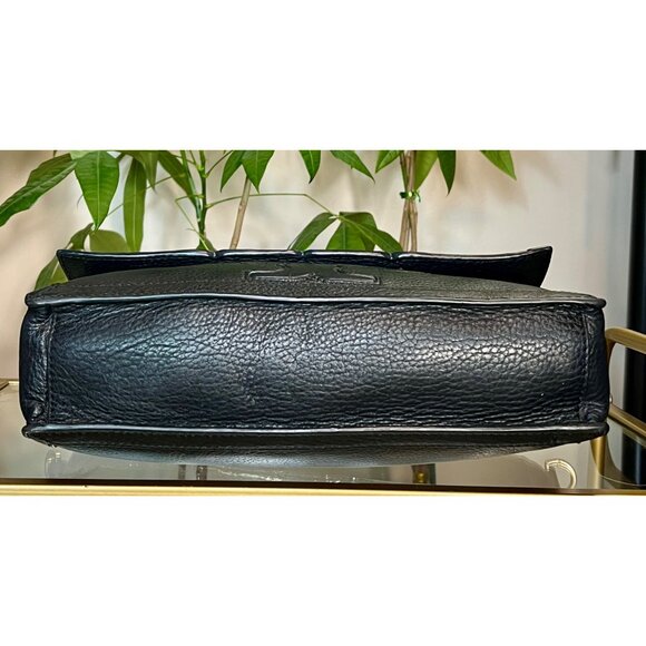 RARE!! ✺ AUTHENTIC TORY BURCH BLACK LEATHER JESSICA SHOULDER BAG!  VINTAGE BEAUT - Picture 7 of 10